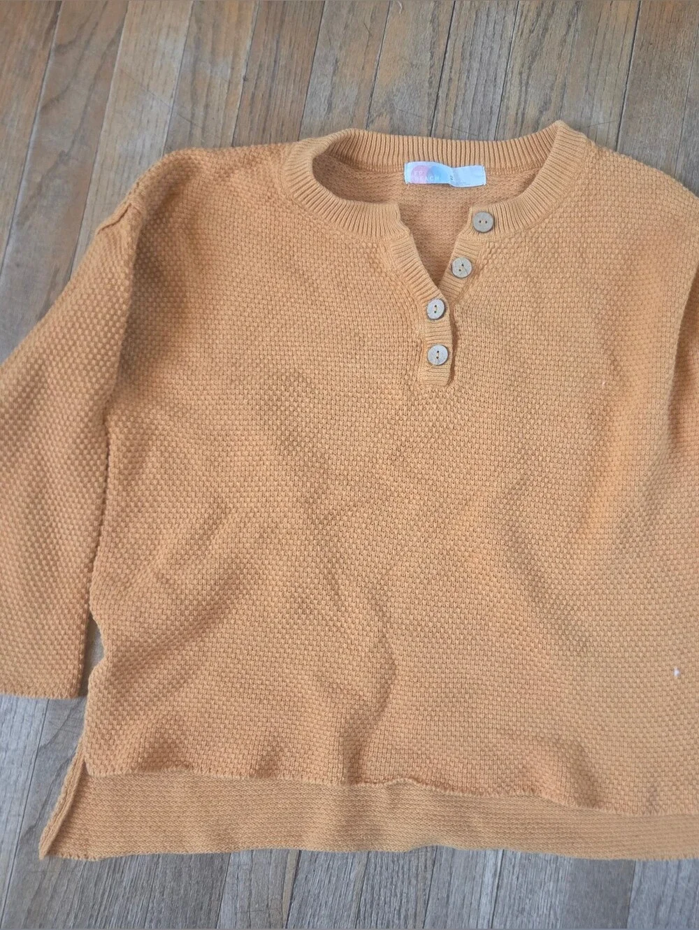 Free People FP Beach Hailee Waffle Knit Yellow Sweater Sz Xs
